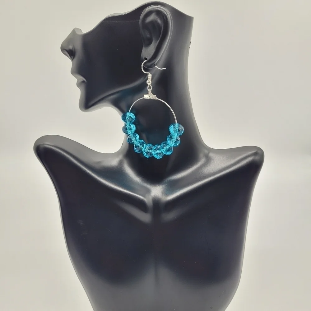 Handmade Silver-Tone Hoop Earrings​​​